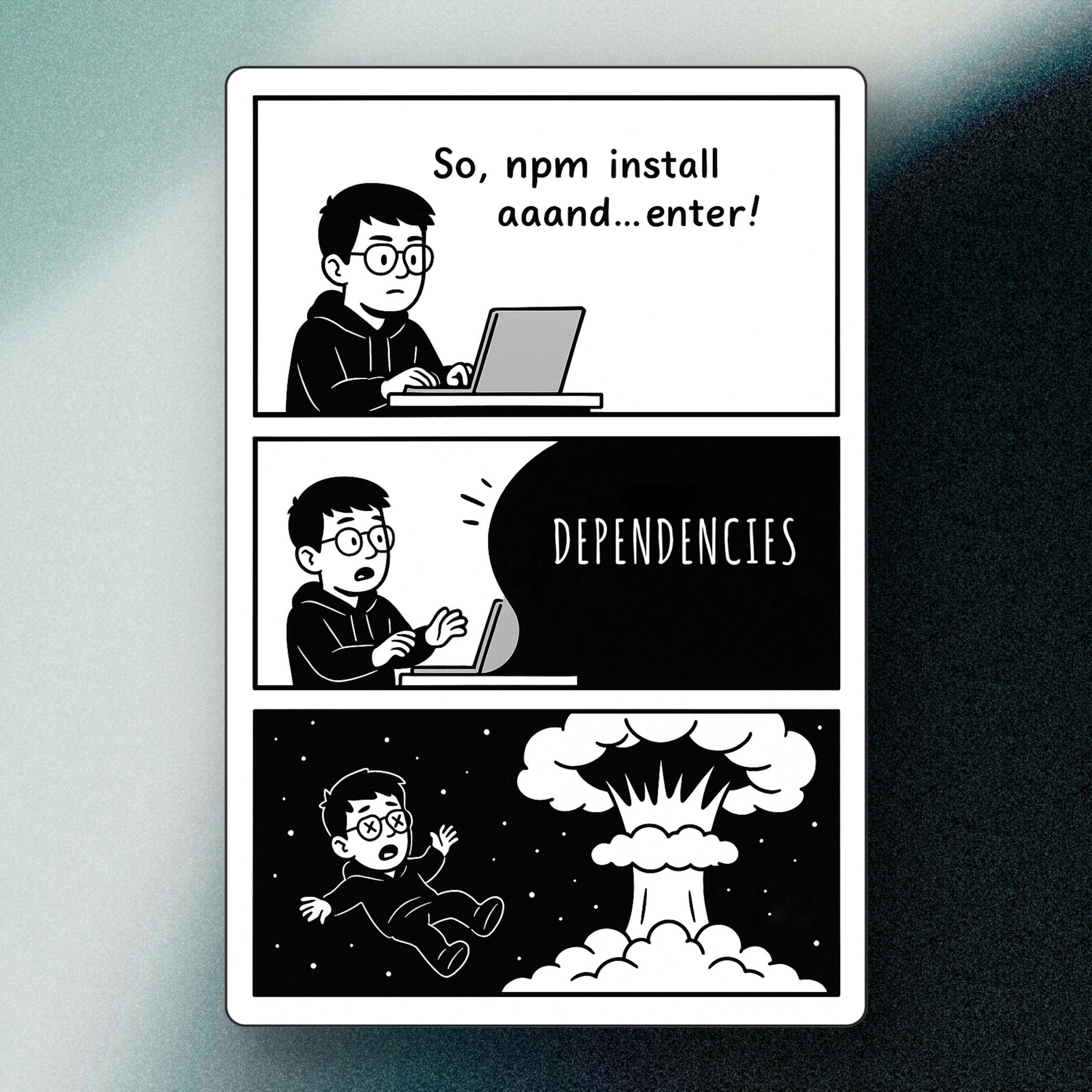 A meme about over-engineering dependencies