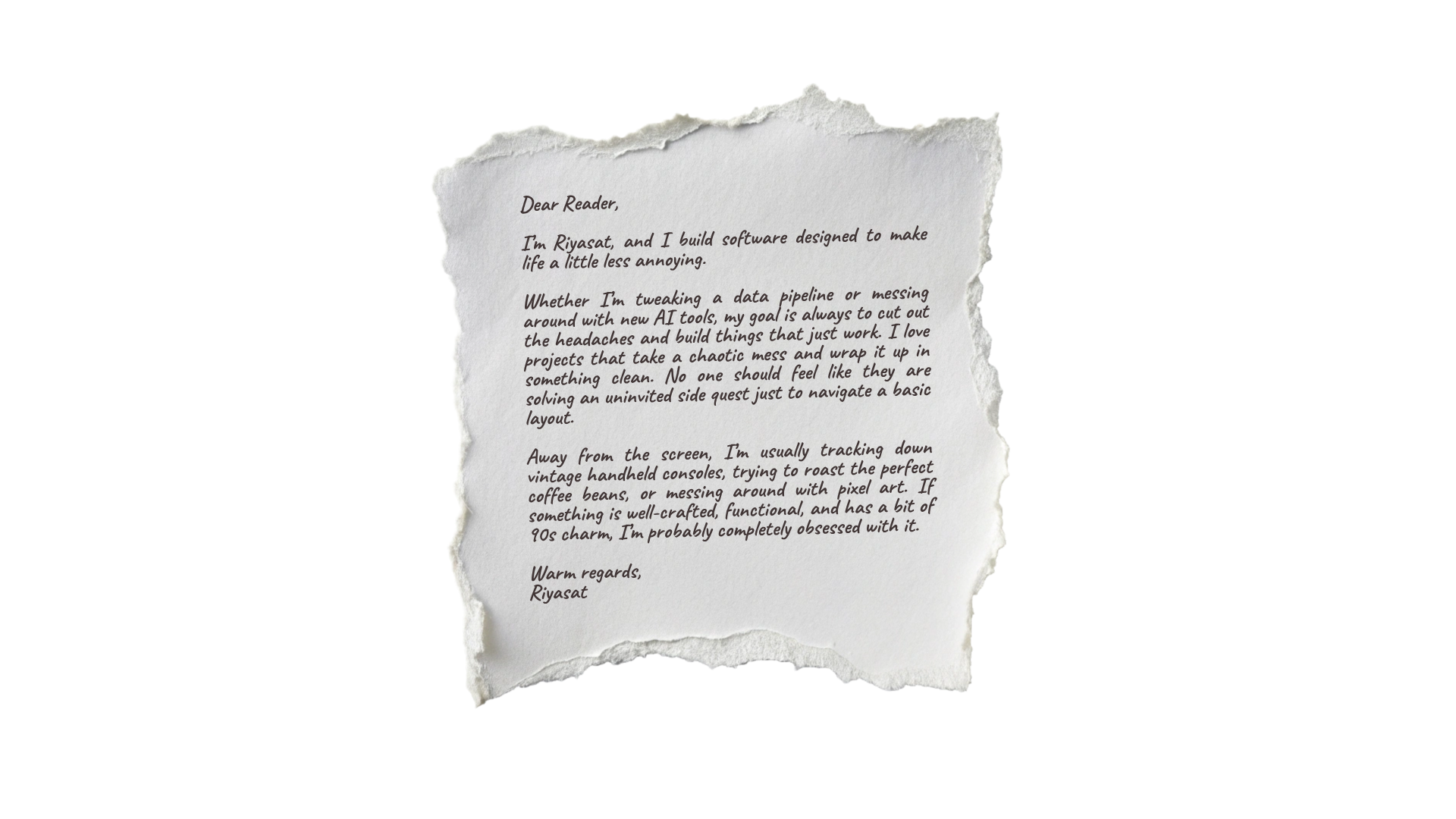 A letter from Riyasat